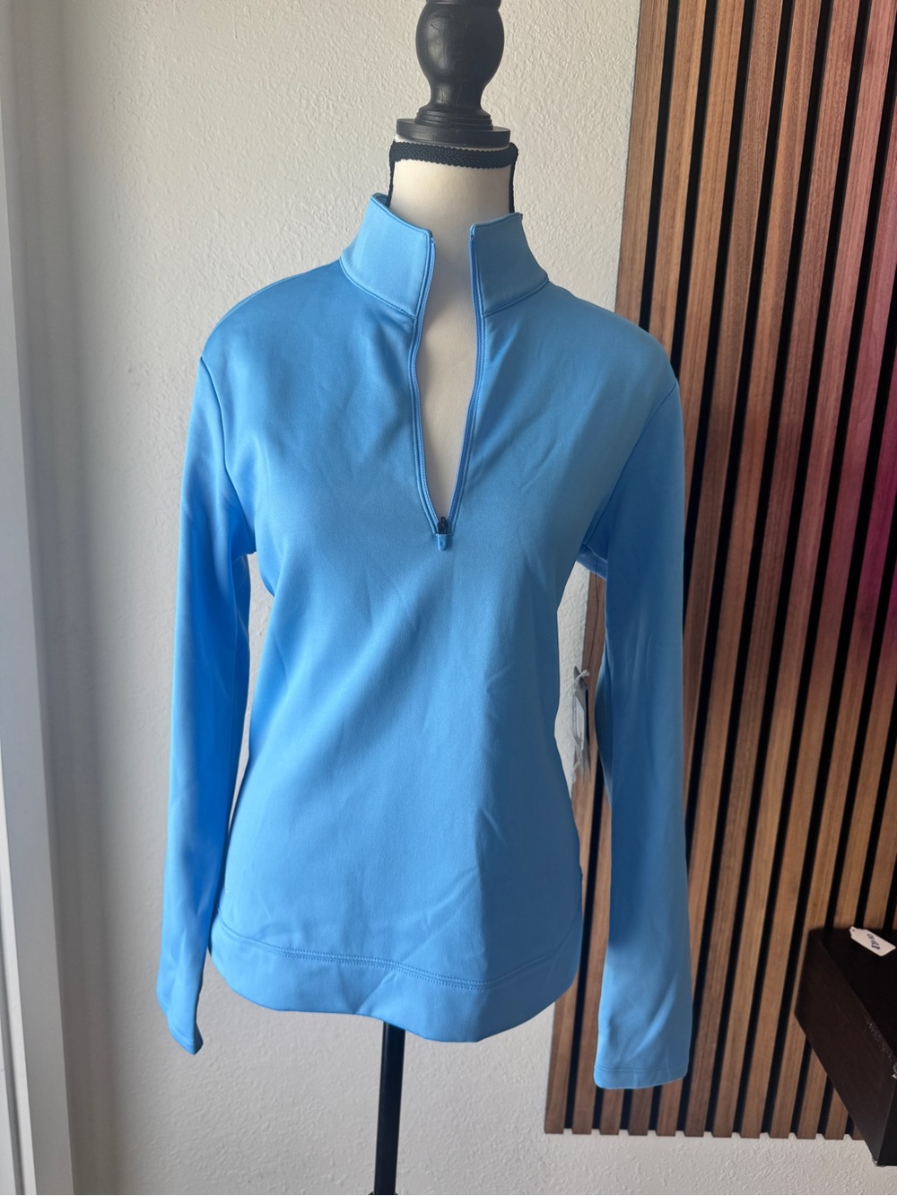 nike women Light Blue Quarter‑Zip Performance Top